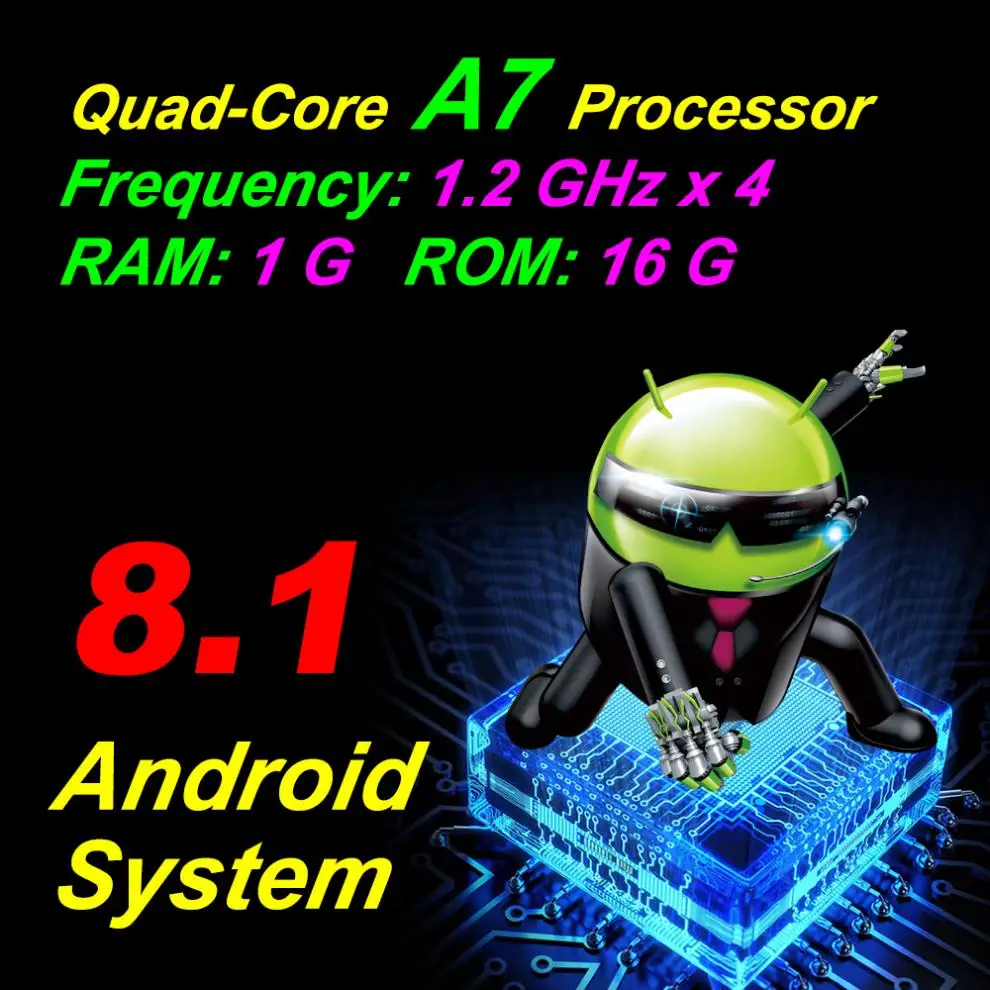 7-дюймовый 2 DIN четырехъядерный Android 8 1 HD емкостный сенсорный экран Bluetooth