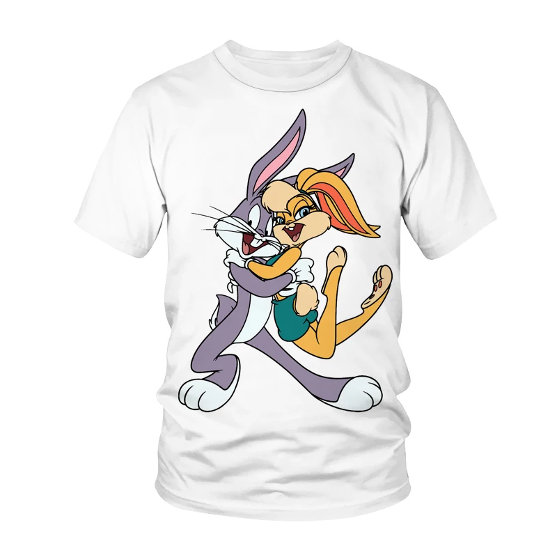

2021 New Bugs Bunny 3D Printing T-shirt Anime Street Men's Women's Fashion Short Sleeve Harajuku Style Children Boys Girls T-shi