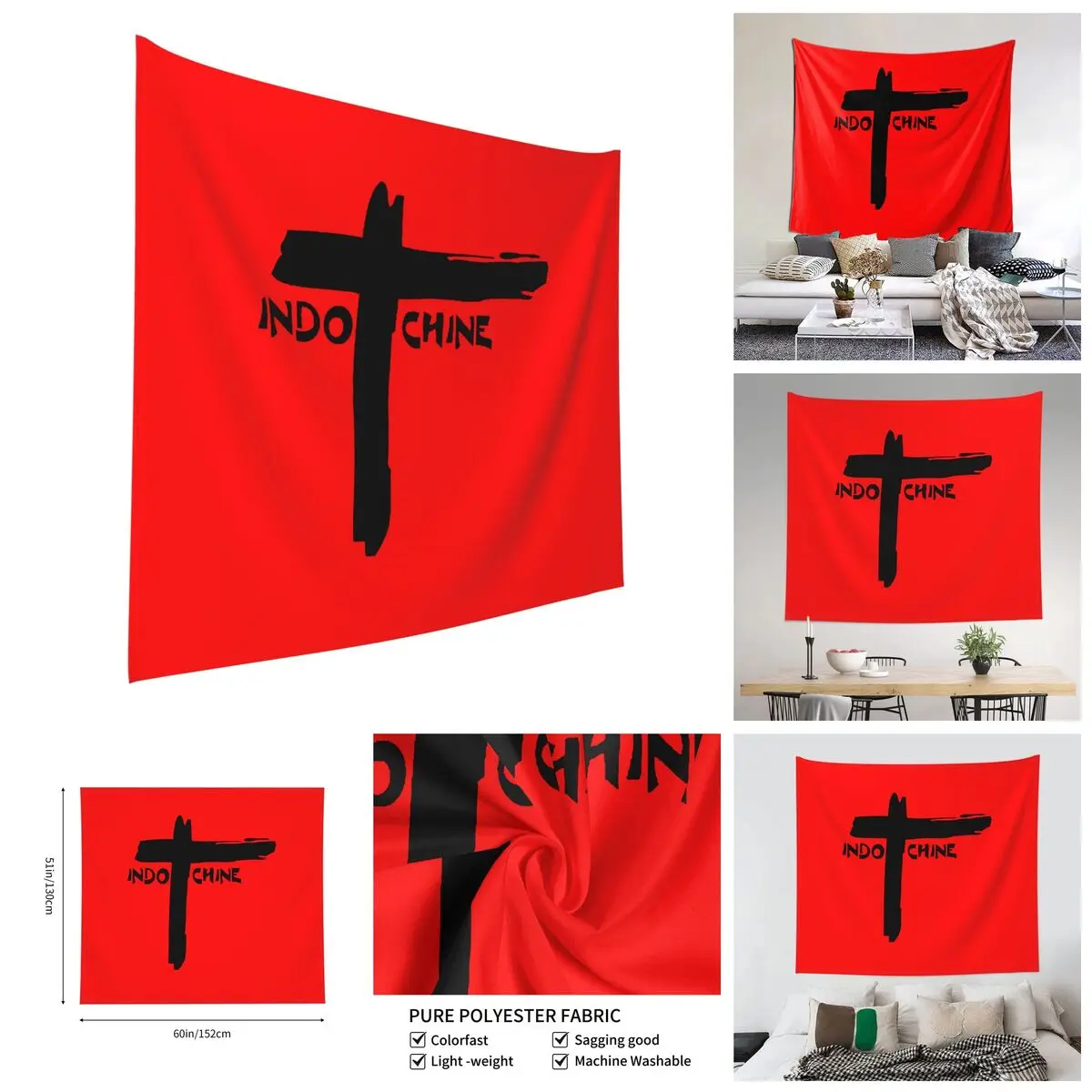 

Indochine Band Pop Rock Tapestry Unique Tapestries Print Joke R145 Hanging paintings