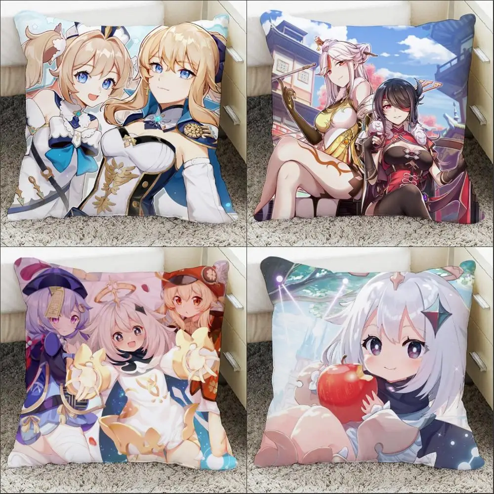 

Anime Genshin Impact Paimon Mondstadt Cute Stuffed Toys Cartoon Pillow Props Square Soft Plush Doll Cushion Xmas Gifts 45*45cm
