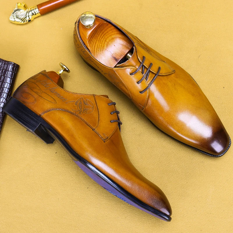 Туфли оксфорды мужские из натуральной кожи модные деловые классические