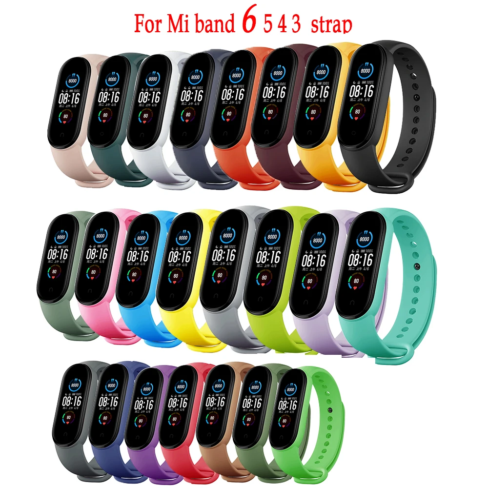 Silicone Watch band For Xiaomi Mi Band 4/5/6 Mi Band6 Bracelet for Miband 5 Wristband for mi band4 Smart Watch Replacement Strap