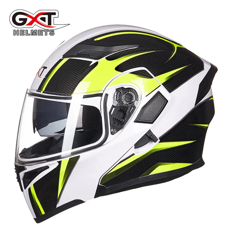 

GXT Flip Up Motorcycle Helmet Double Lense Full Face Helmet Casco Racing Capacete With Inner Sun Visor Can Put Bluetooth Headset
