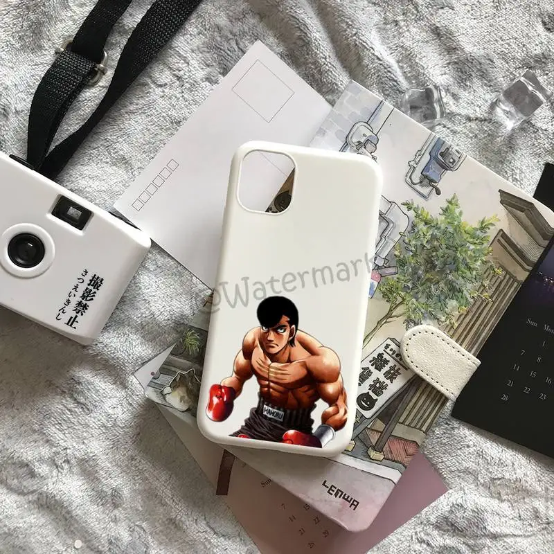 Чехол для телефона с аниме-мангой Hajime No Ippo IPhone 13 12 11 Pro Max Mini Xs X Xr 6 6s 7 8 Plus Белый ярких