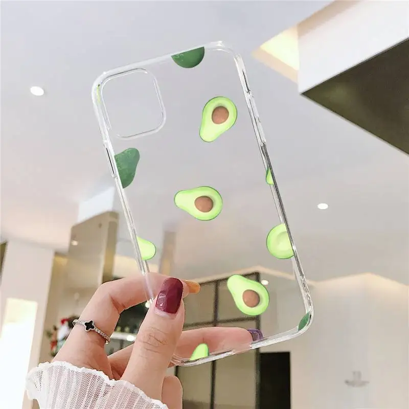 

Avocado aesthetic Gteen Fruit Phone Case Transparent soft For iphone 5 5s 5c se 6 6s 7 8 11 12 plus mini x xs xr pro max