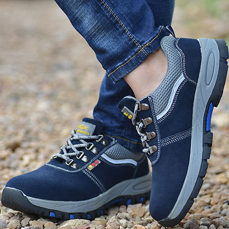 

Men Work Safety Boots Steel Toe Shoes Breathable Work Safety Boot Protective Puncture Proof Work Shoes For Men Casual Sneakers