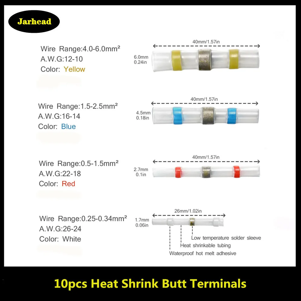 10 шт. практичное электрическое водонепроницаемое уплотнение термоусадочные