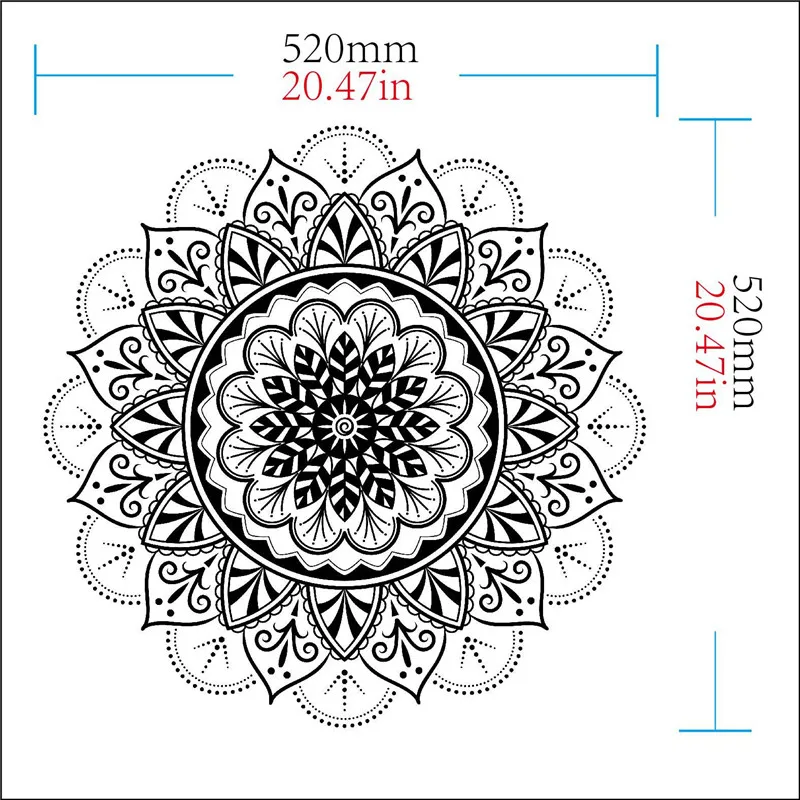 

Creative Mandala Wall Stickers for Living Room Bedroom Decoration Window Art Decals Mural DIY Vinyl Yoga Wallpaper Self-adhesive