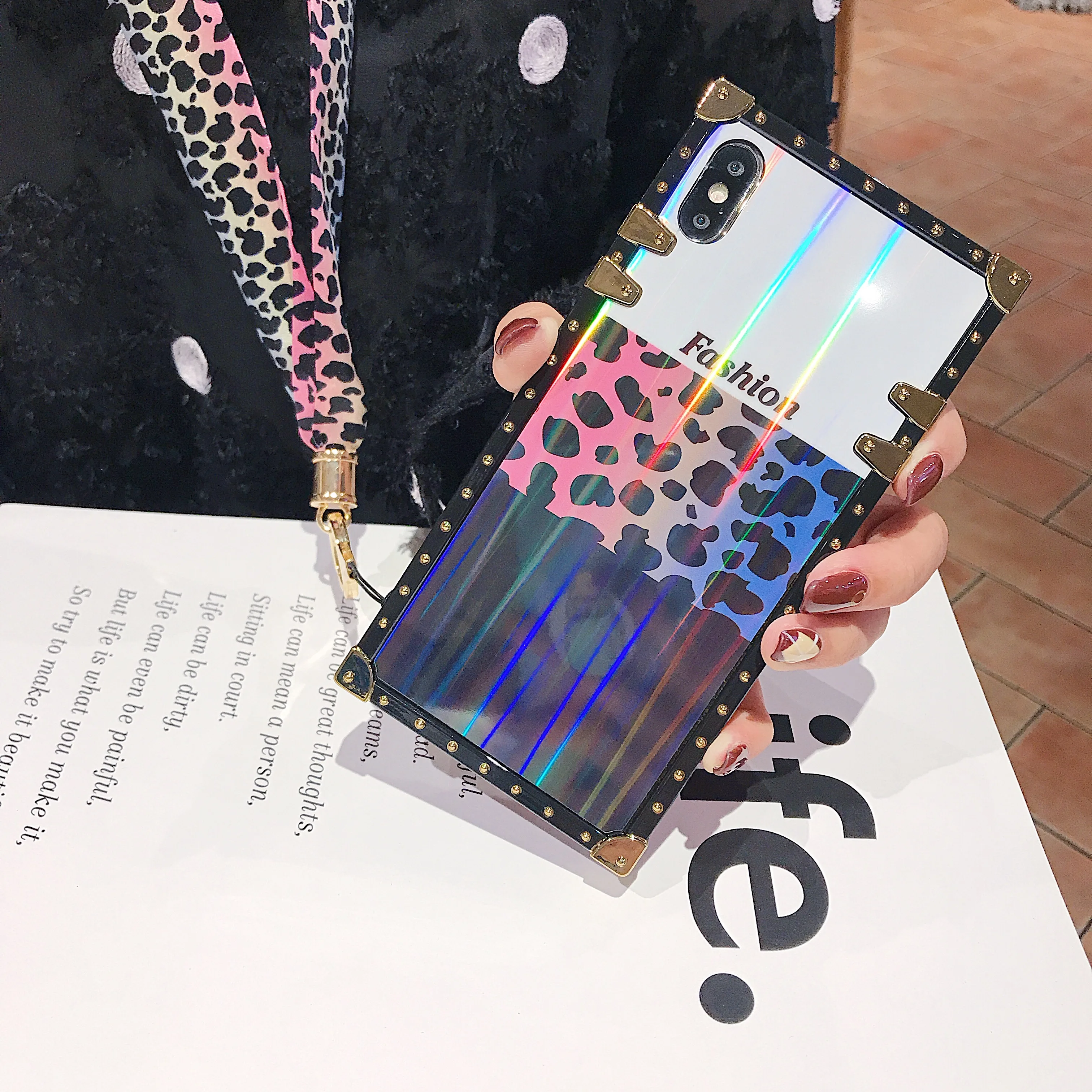 Модный квадратный ремешок с леопардовым принтом чехол для телефона huawei mate 20RS 20 30