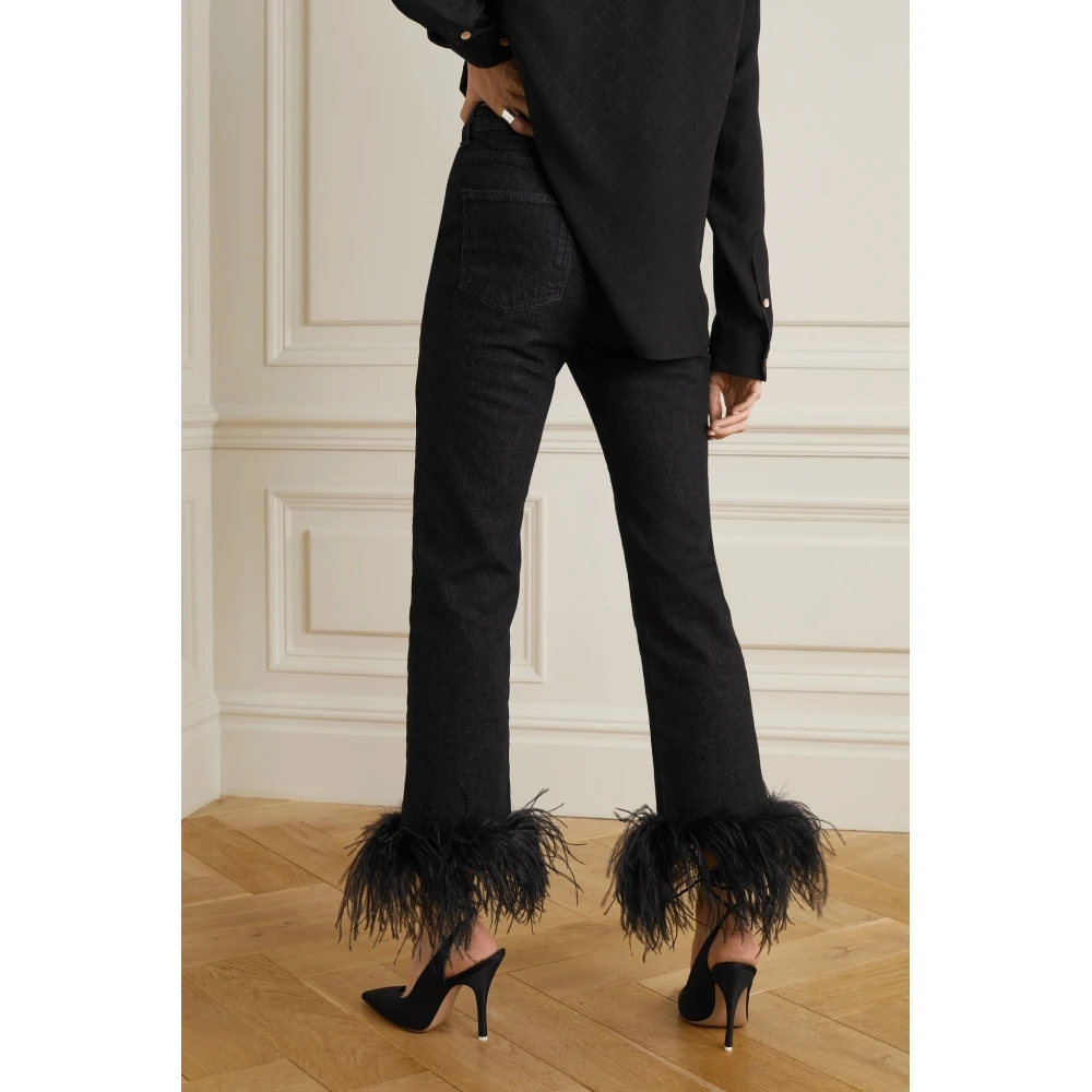 Женские джинсы с перьями весна 2022 | Женская одежда