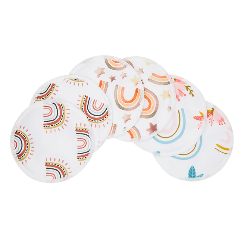 Rainbow & Iris-almohadillas de lactancia reutilizables para mujer, almohadillas de lactancia lavables, absorbentes e impermeables, 6 piezas, 12CM-3