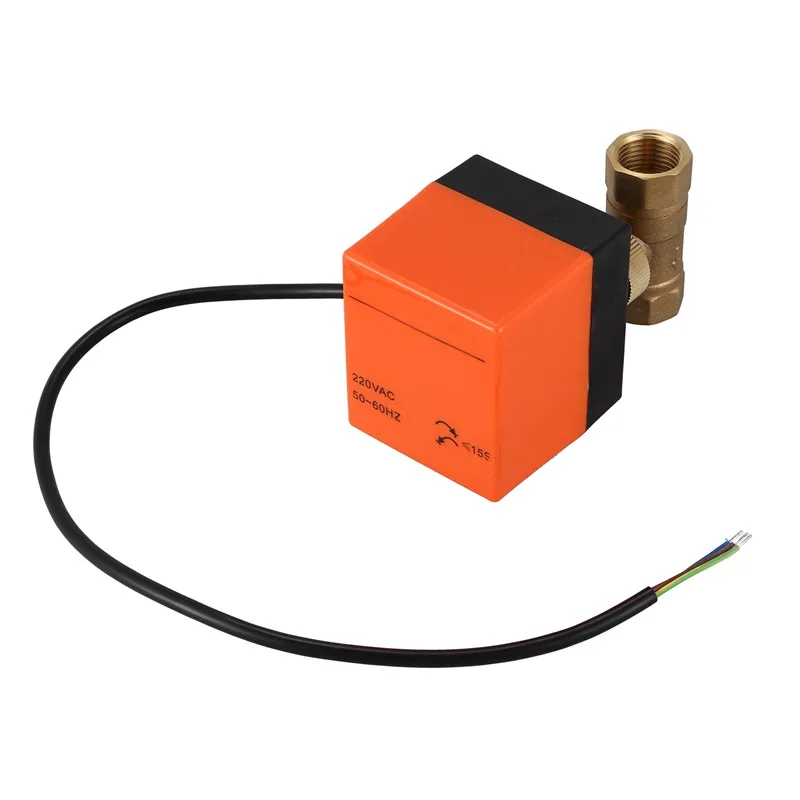 DN15-2 AC220V air conditioning floor heating micro-electric two-way ball valve three line two control electric | Строительство и