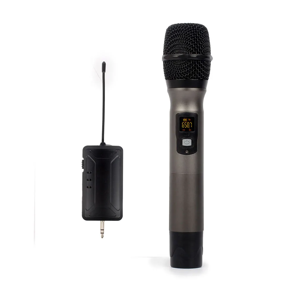 Беспроводная система микрофонов профессионального караоке KTV Stage Handheld Microfone Mini Receiver Kit 3.5 6.35 1/4 дюйма 1/8 дюйма Выход LCD включен.