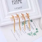 Новое поступление, висячие серьги розовогофиолетового цвета, милые серьги из хрустального стекла для женщин, уникальные очаровательные подарочные серьги, ювелирные изделия