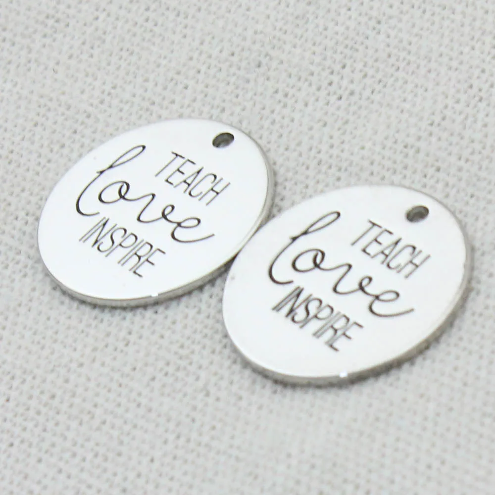 Научите любовь INSPIRE кулон ожерелье ювелирные изделия Egraved подарки цепочки колье