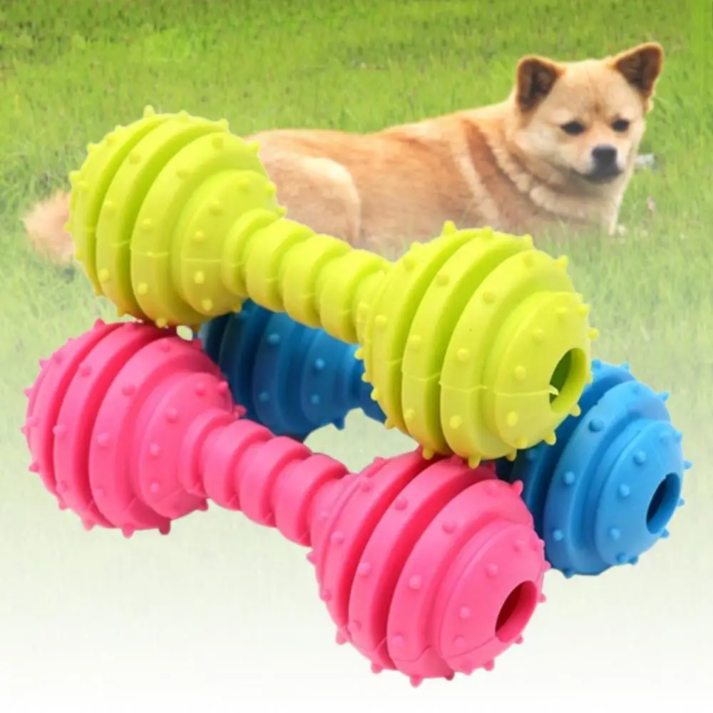 

50%HOTCreative Dog Cat Toy Rubber Spike Barbell Chew Bite Cleaning Tooth Pet Supplies