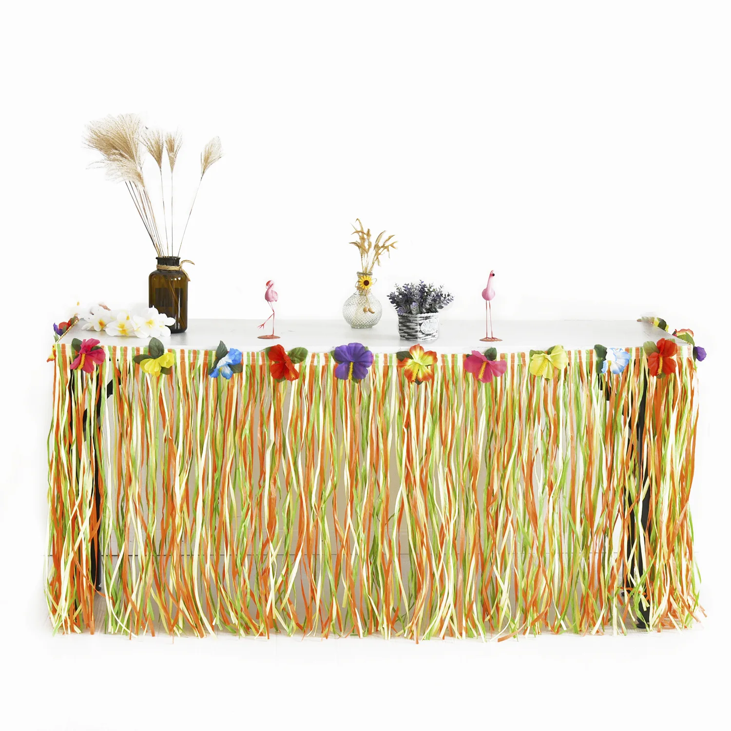 Гавайская Юбка для стола пачка украшения Пляжная посуда отпуска вечерние