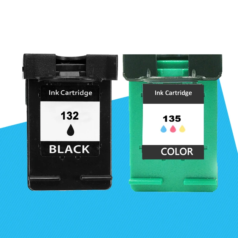 Замена чернильного картриджа UP 2PK для HP 132 135 C9362HE Black #132 и C8766HE Color #135|Чернильные