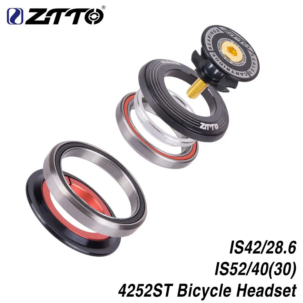 ZTTO 42 52mm MTB Bicycle Front Fork Tapered Tube Fork Bearings Head Set Bicycle Accessories