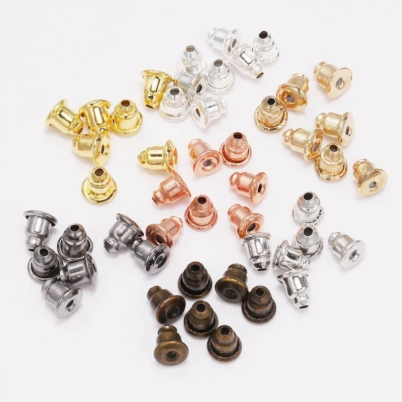

100pcs/lot Earring Studs Backs Stopper Scrolls Ear Findings DIY Blocked Caps Earring Backs Stoppers Ear Accessories Supplies