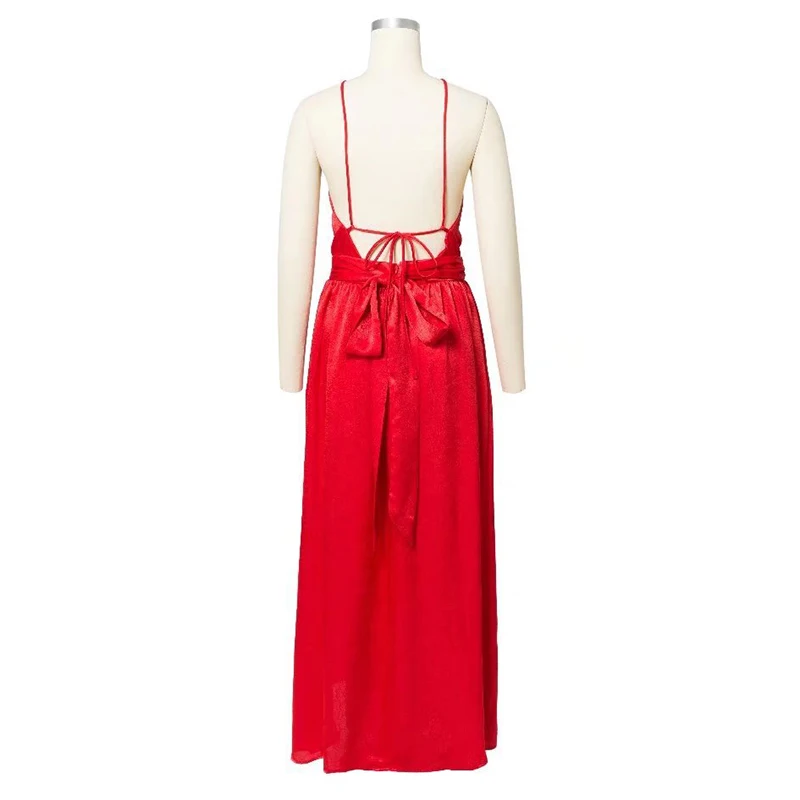 MIOFAR для девочек без рукавов с лямкой на шее сексуальное Макси летнее платье