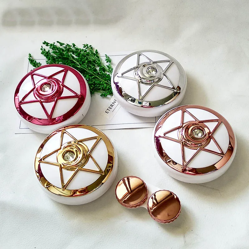 Новый стиль круглый чехол для контактных линз искусственный держатель контейнер