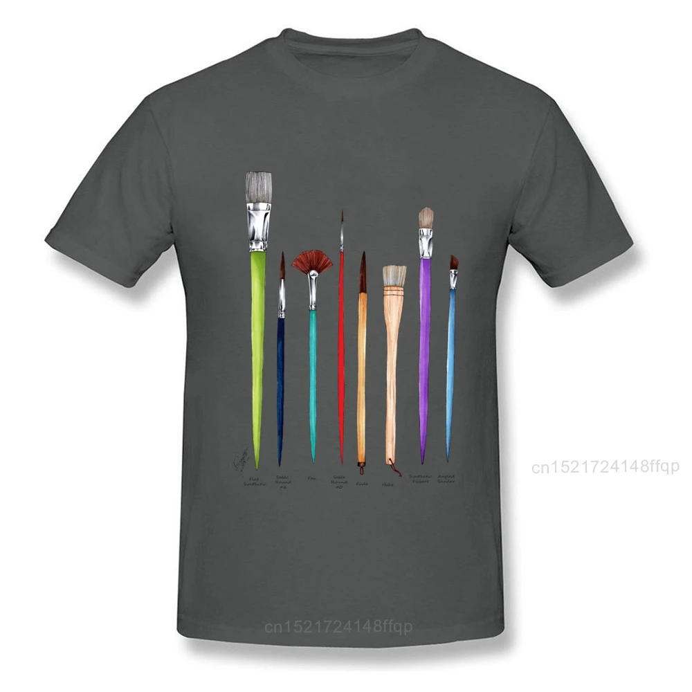 Кисти Футболка с принтом серая футболка мужская хип хоп Арт Дизайн топы тройники