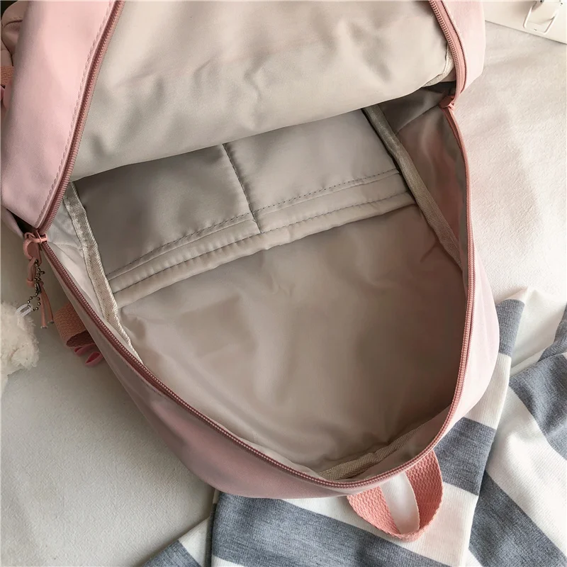 

Loveliness Large capacity Students Backpack Korean Waterproof nylon fabric Middle and high school students' book bags Travel bag