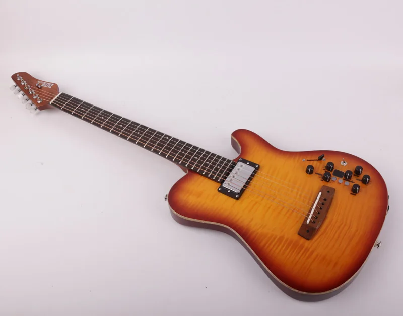 neue design stille akustische elektrische gitarre tragbare reise gebaut in wirkung kostenloser versand free global shipping