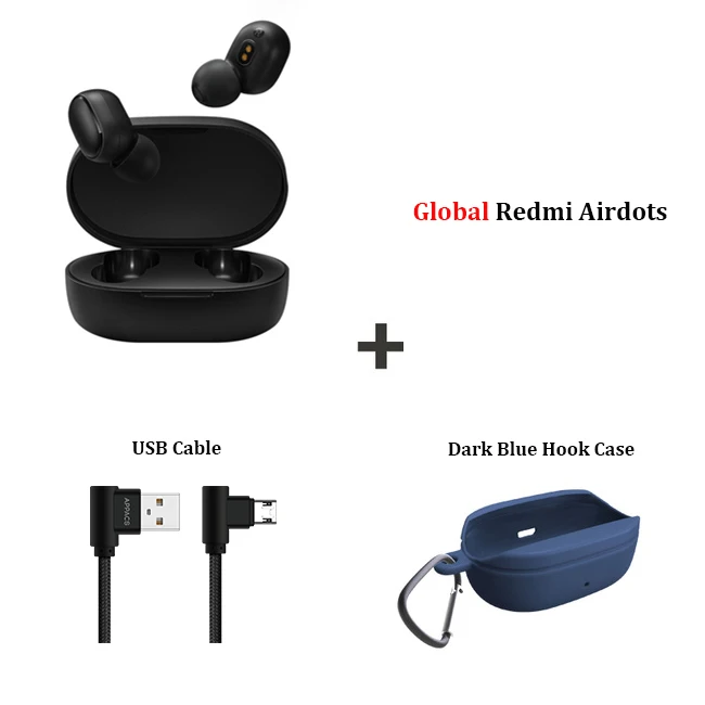 Xiaomi Redmi Airdots TWS Bluetooth 5,0 беспроводные наушники гарнитура Голосовое управление шумоподавление спортивные наушники - Цвет: EU Add cable Hook