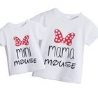 Модная семейная футболка для мамы и дочери, одинаковая семейная одежда, мини и мама, мышь, семейный образ, одежда для маленьких девочек, 1 шт.