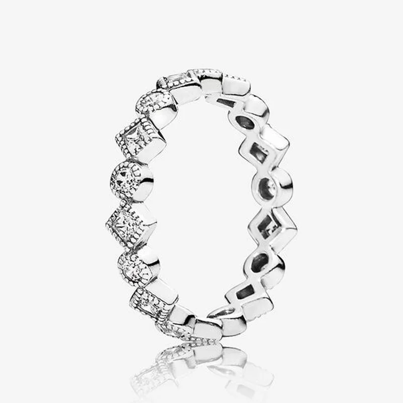 

Hot Genuine 925 Sterling Silver Charming Beautiful Princess Ring Personality Geometric Cold Wind Retro Ring Female Surprise Gift