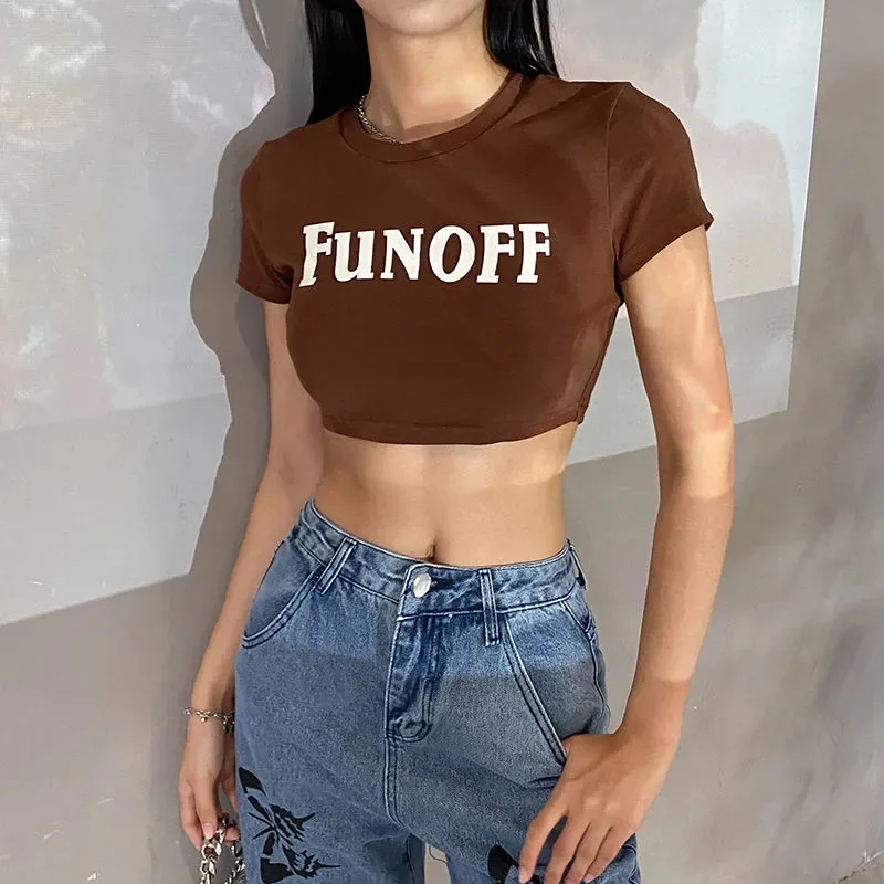 

New Woman Tshirts Cute Kawaii Crop Top Short Sleeve T Shirt O Neck Y2k Printed Vintage Harajuku Casual Streetwear Summer 2022