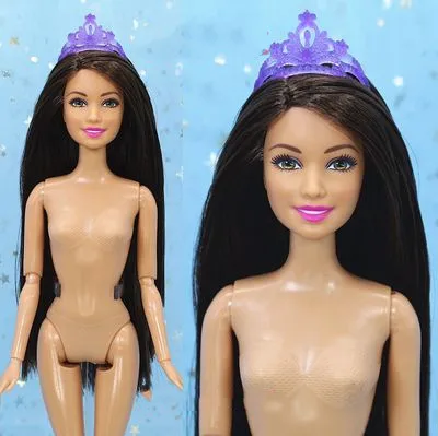 Длинные волосы редкие кукольные головки с телом набор милых кукол для девочек