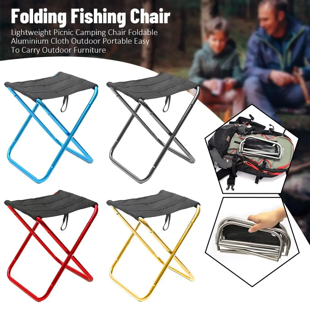 

Folding Fishing Chair Lightweight Picnic Camping Chair Foldable Aluminium Cloth Outdoor Portable Easy to Carry Outdoor Furniture