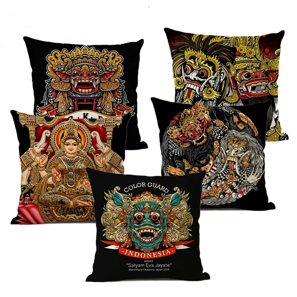 Национальные декоративные подушки льняные в индийском стиле наволочки для