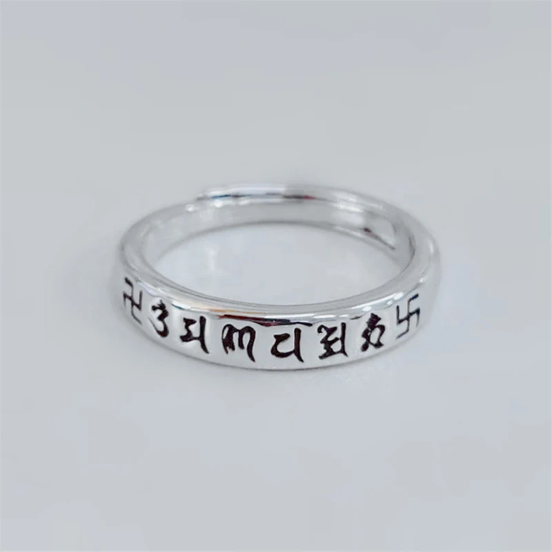 Новинка Прямая поставка акция 2019 дизайнерское буддистское кольцо с надписью