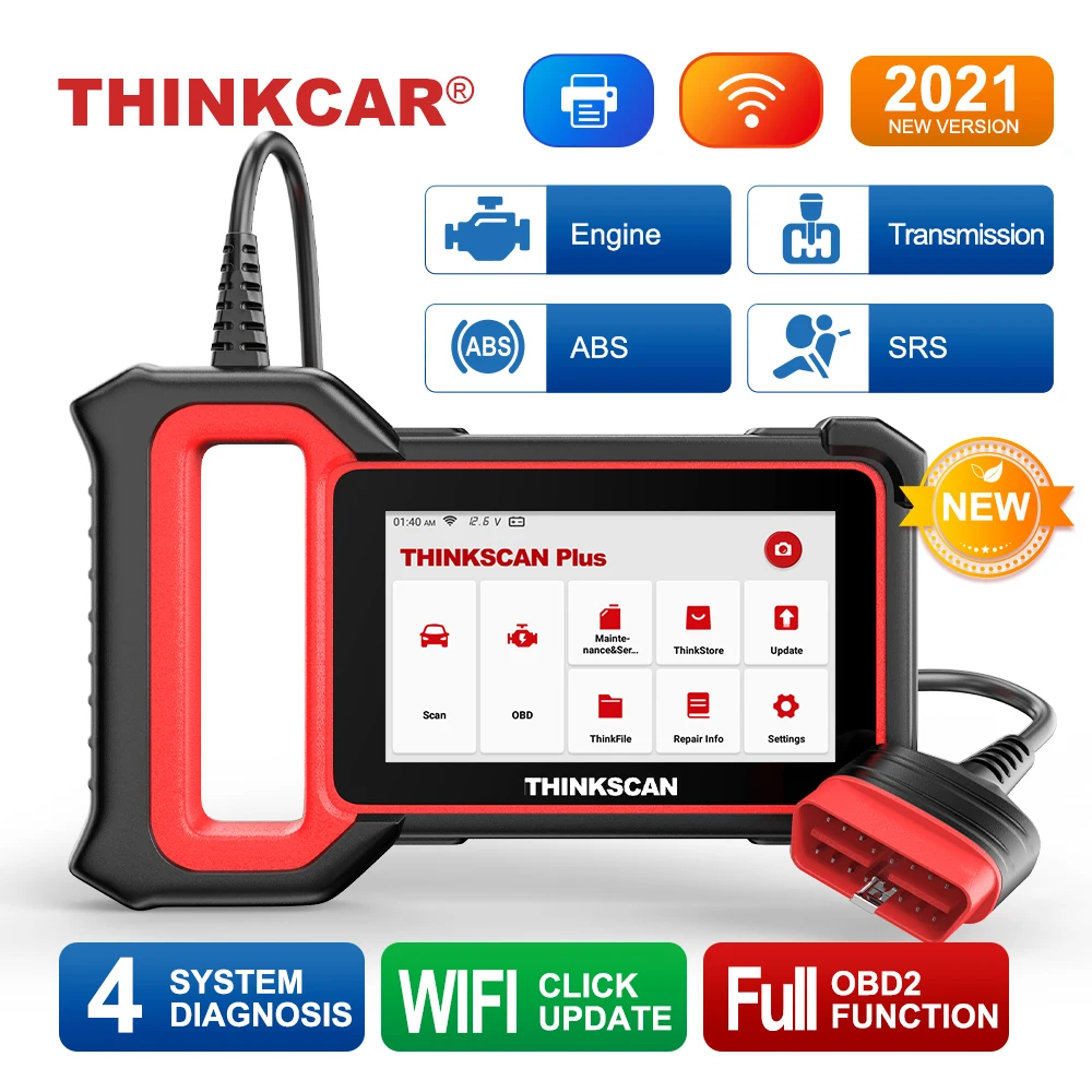 

THINKCAR Thinkscan plus S5 Car Diagnostic Tools 7 System OBD2 Automotive Scanner Professional Wifi Free Update