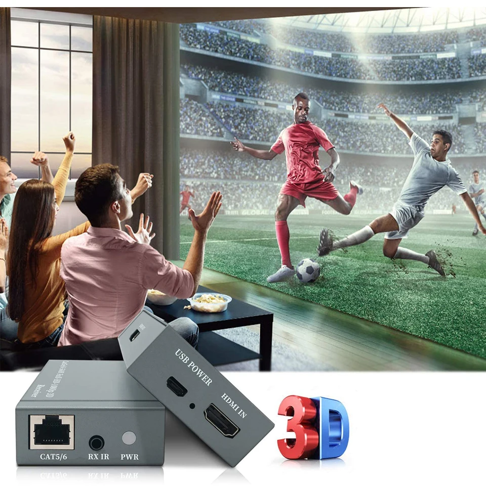 2020 HDMI удлинитель с ИК выходом 1080P 60 м RJ45 приемник передатчик по категории