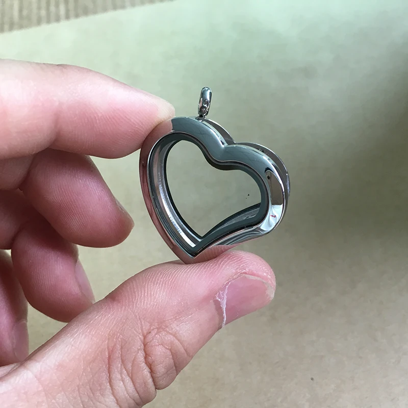 5 шт./лот 6 цветов Сердце Магнитный 316L Нержавеющая сталь плавающий кулон