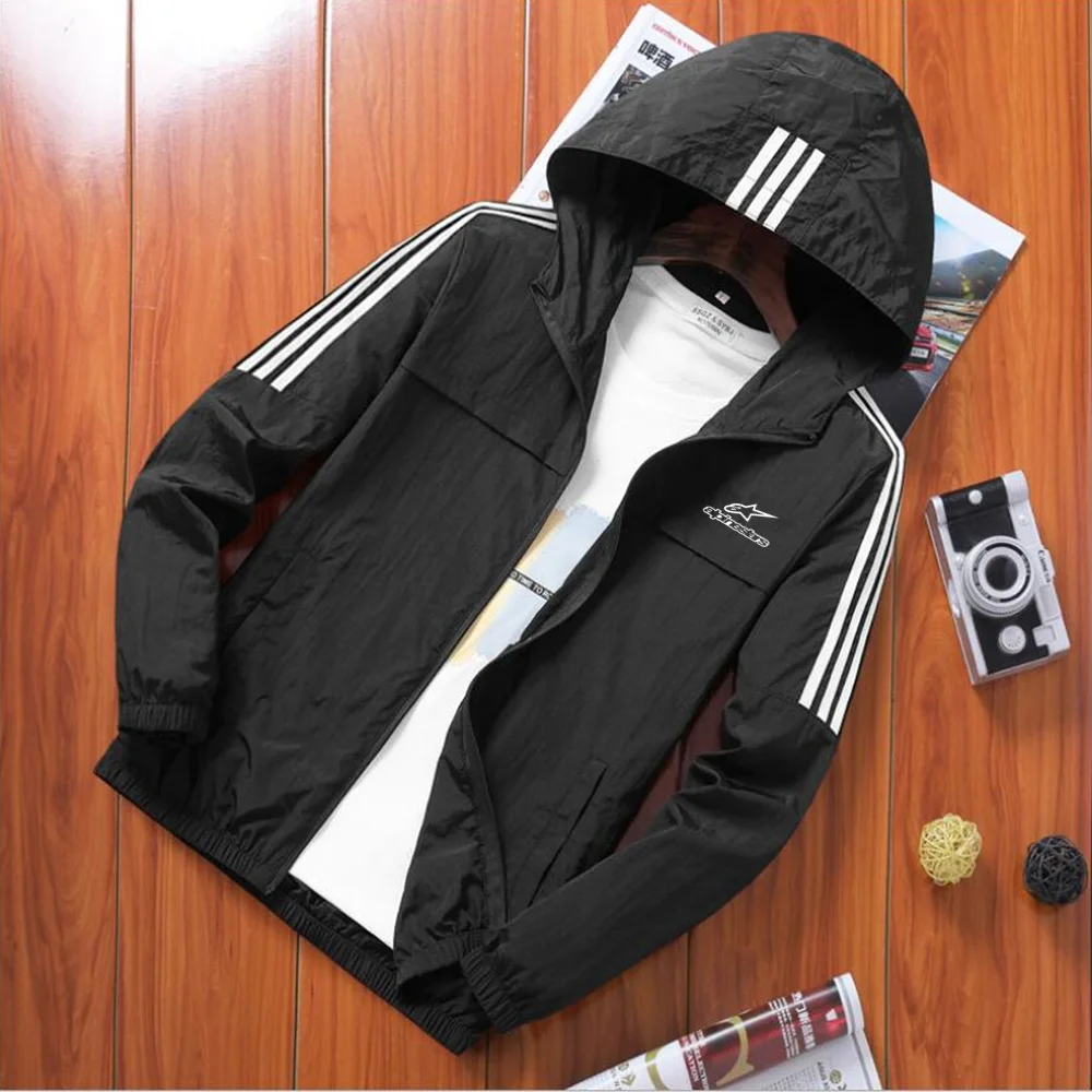 

2021 Summer Alpine Star Men's Sunscreen Clothes Korean Trend Hooded Top Youth Slim Skin Street Wear Couple Wear Asian Size M 4XL