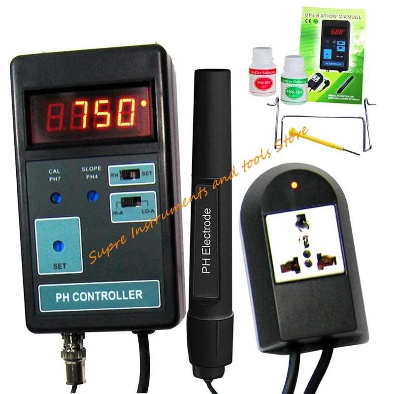 PH-201 Digital LCD Display PH CO2 Controller Meter Aquarium Fish Tank 0.00~14.00PH Range + Switched Socket 110V / 220V | Инструменты