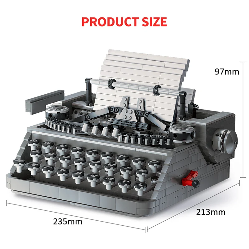 

1618PCS Creative IDEAS Typewriter Expert Model Building Block Diy Office Equipment Bricks Educational DIY Toys for Children Kids
