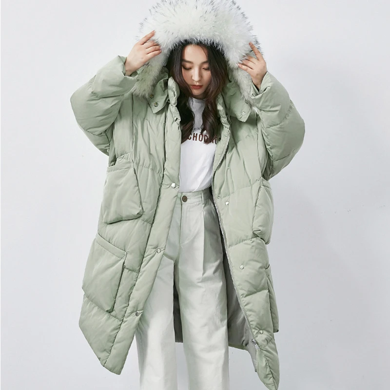 2019 зимняя женская куртка с воротником из натурального Лисьего меха Толстая