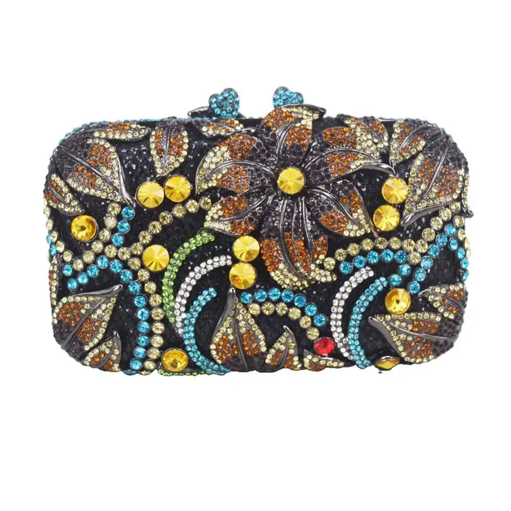 Дизайнерские Сумки клатчи с цветами и кристаллами изумрудно зеленые женские