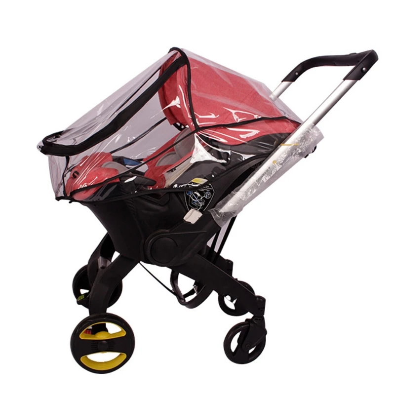 Cubierta de lluvia para cochecito de beb&eacute;, asiento de Coche infantil, impermeable, a prueba de viento, protector transparente, oferta-3