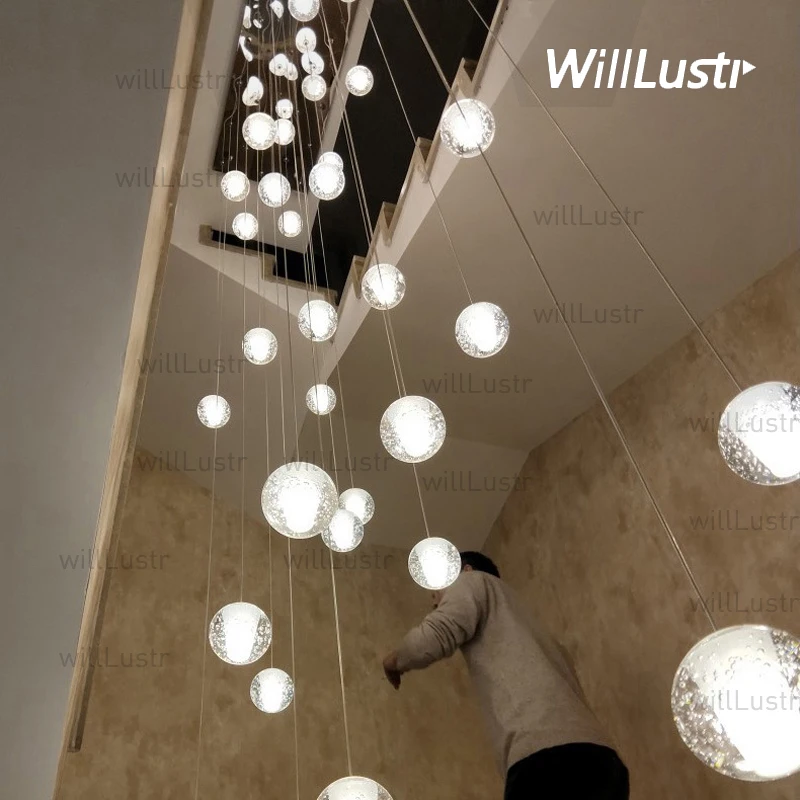 Хрустальная люстра K9 с пузырьковым стеклянным шариком подвесной светильник для