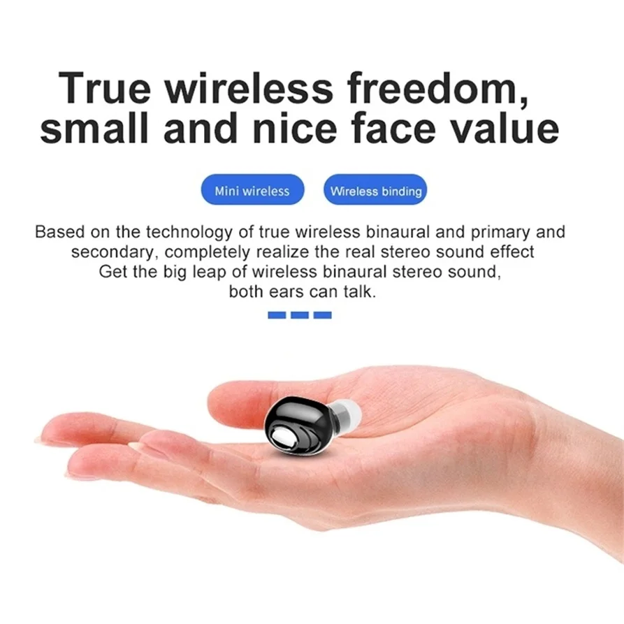 TWS невидимые беспроводные мини-наушники с шумоподавлением Bluetooth-наушники