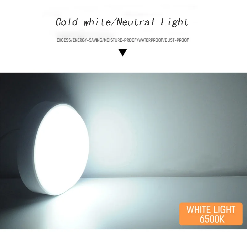 Светодиодный потолочный светильник для ванной комнаты 100-265 в поверхностное