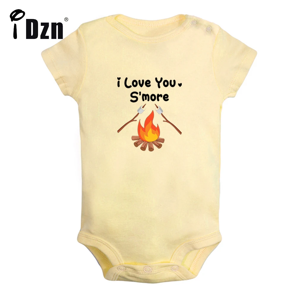 

I Love You S'more Bonfire Marshmallows Baby Boys Fun Rompers Baby Girls Cute Bodysuit Infant Short Sleeves Jumpsuit Soft Clothes